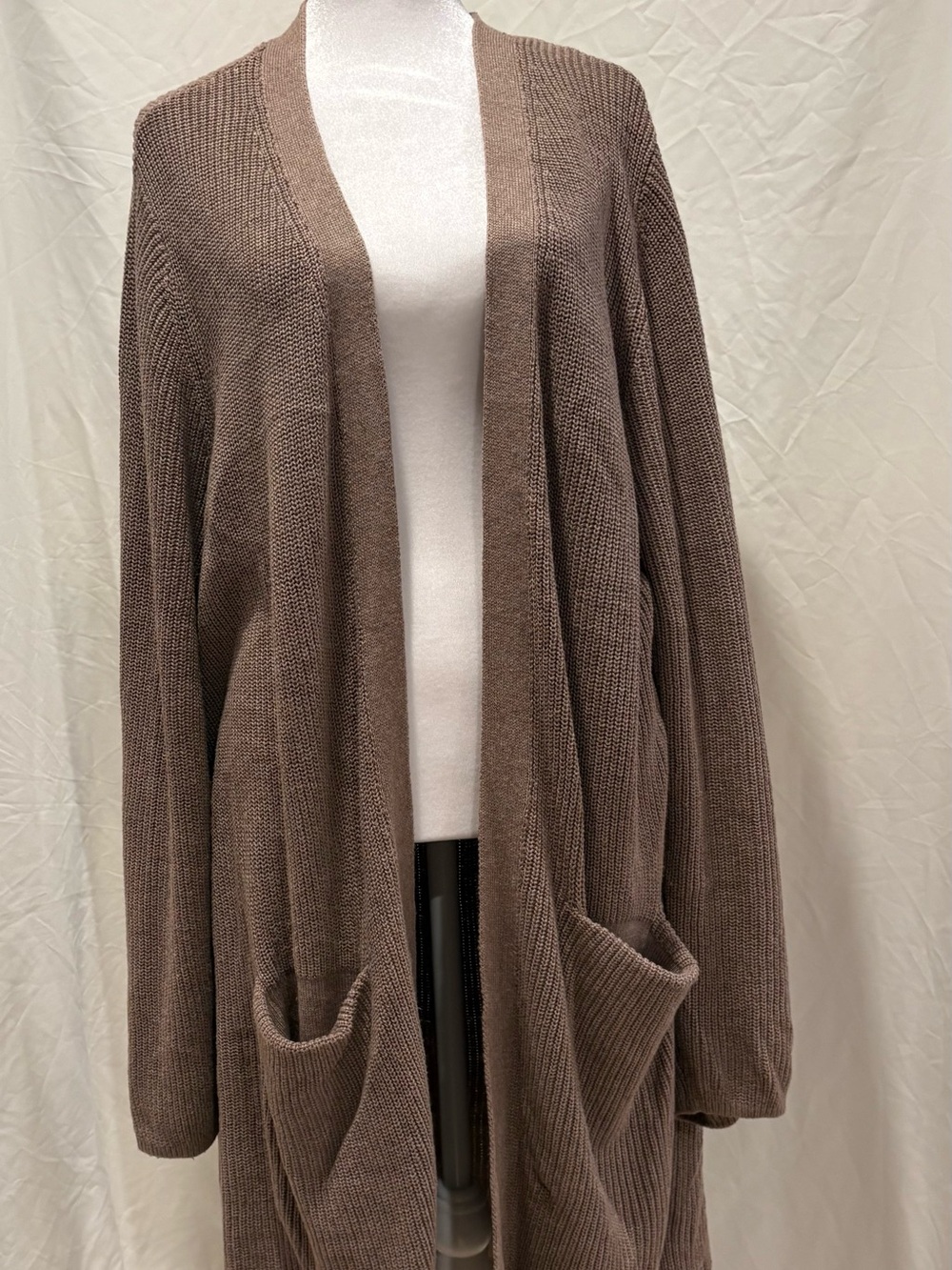 Old navy Everyday Open-Front Long Cardigan Sweater in Taupe